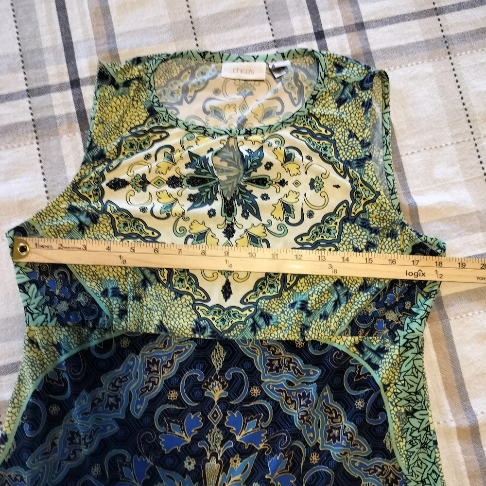 Chicos Mediterranean Waves Maxi Dress Size‎ 1 (US8) Boho Resort Chic Vacation